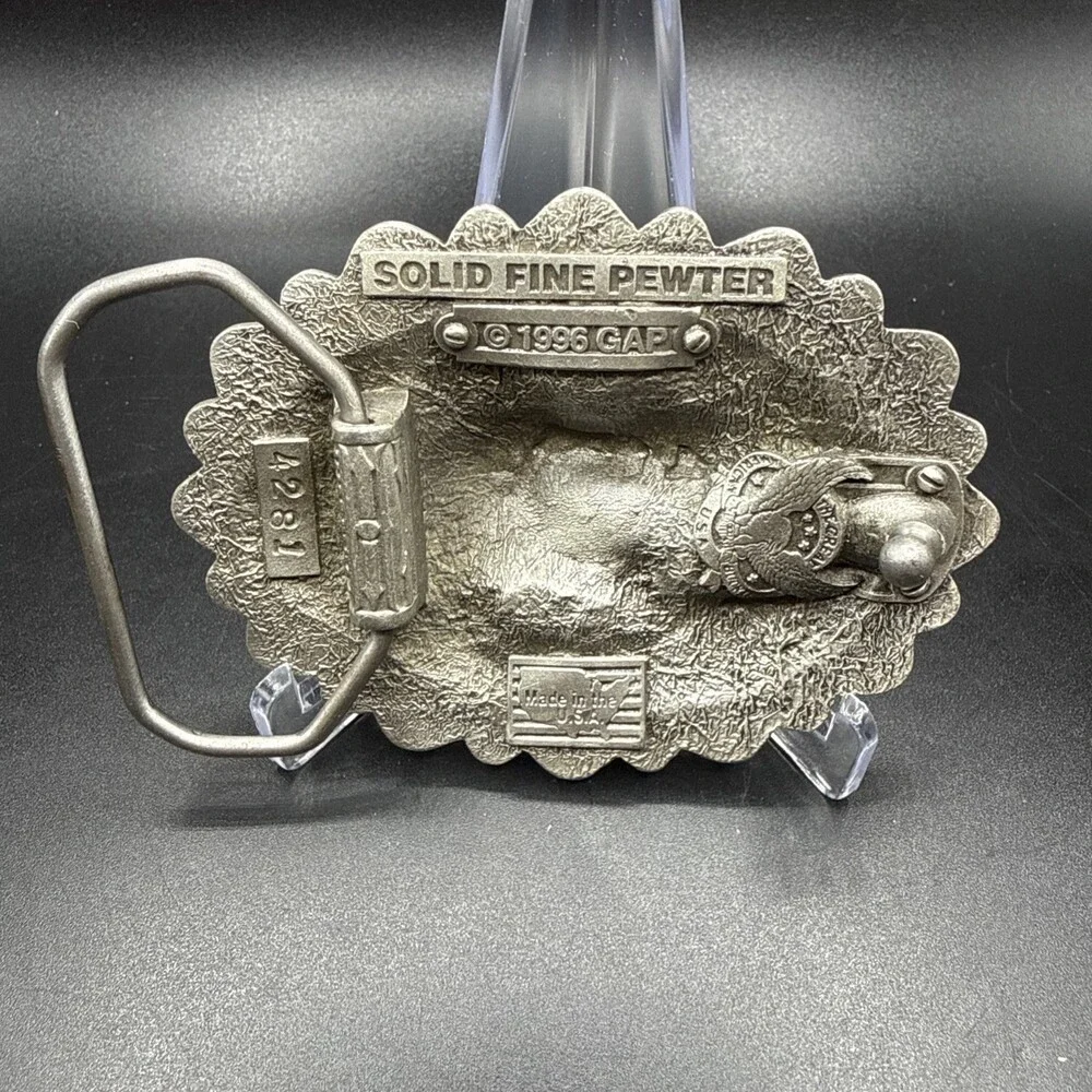 1996 Great American Buckle Rattlesnake Native Belt Buckle D3 Fine Solid Pewter